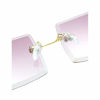 Picture of MINCL/Fashion Small Rectangle Sunglasses Women Ultralight Candy Color Rimless Ocean Sun Glasses (Transparent)