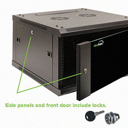 Picture of NavePoint 22U IT Wall Mount Network Server Data Cabinet Rack Glass Door Locking Casters
