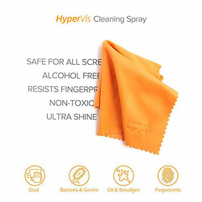 Picture of UPPERCASE HyperVis Screen Cleaner Spray Kit 3.4 oz with Premium Microfiber Cloth and Organizer Cap for LED & LCD TV, Computer Monitor, iPad and MacBook Screen, Kindle, Eyeglass, Smartphone Cleaning