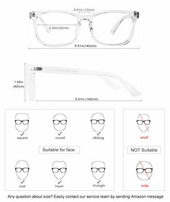 Picture of MEETSUN Blue Light Blocking Glasses, Anti Eye Strain Headache (Sleep Better),Computer Reading Glasses UV400 Transparent Lens (Black + Clear Frame/Clear Lens 2 Pack, 53)