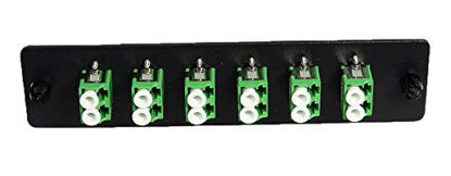Picture of RiteAV LGX Footprint LC Adapter Panel, 6 Ports, Loaded w/6 LC Duplex Singlemode APC Adapters, Black
