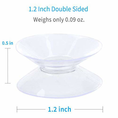 Picture of Pawfly 20 Pack Double Sided Suction Cups 1.2 Inch Clear PVC Plastic Sucker for Glass Table Mirror
