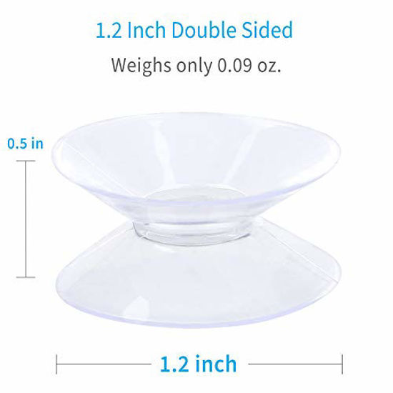GetUSCart Pawfly 20 Pack Double Sided Suction Cups 1.2 Inch Clear PVC Plastic Sucker for Glass