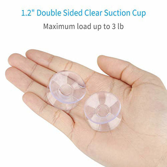 GetUSCart Pawfly 20 Pack Double Sided Suction Cups 1.2 Inch Clear PVC Plastic Sucker for Glass