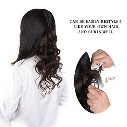 Picture of 14" Clip in Hair Extensions Real Human Hair for Women - Silky Straight Human Hair Clip on 50grams 4pieces Bleach Blonde #613 Color
