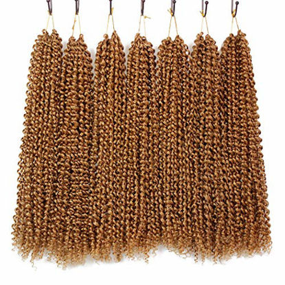 Picture of 7 Packs Passion Twist Hair 18 Inch Water Wave Synthetic Braids for Passion Twist Crochet Braiding Hair Goddess Locs Long Bohemian Locs Hair (22Strands/Pack, 27#)