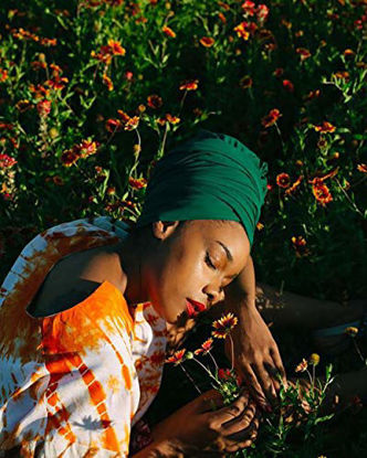 Picture of Hair Headscarf,African Women' Soft Long Scarf Shawl Hair Bohemian Headwrap Stretch Headband Tie Green