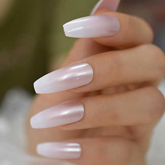 Glittery ombré ballerina nails | Ballerina acrylic nails, Acrylic nail  shapes, Light pink acrylic nails