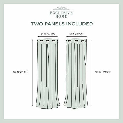 Picture of Exclusive Home Curtains Indoor/Outdoor Solid Cabana Grommet Top Curtain Panel Pair, 54x108, Sundress Yellow, 2 Piece