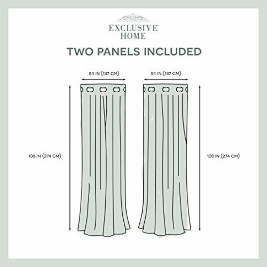 Picture of Exclusive Home Curtains Indoor/Outdoor Solid Cabana Grommet Top Curtain Panel Pair, 54x108, Sundress Yellow, 2 Piece