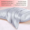Picture of Ravmix 100% Pure Mulberry Silk Pillowcase Queen Size for Skin & Hair 21 Momme 600 Thread Count with Hidden Zipper, Both Sides Hypoallergenic Soft Breathable Silk Pillow Case, Silver Grey