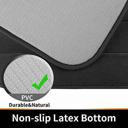 Picture of Yimobra Memory Foam Bath Mat Large Size 36.2 x 24 Inches, Soft and Comfortable, Super Water Absorption, Non-Slip, Thick, Machine Wash, Easier to Dry for Bathroom Floor Rug, Black