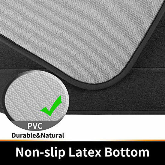 Picture of Yimobra Memory Foam Bath Mat Large Size 36.2 x 24 Inches, Soft and Comfortable, Super Water Absorption, Non-Slip, Thick, Machine Wash, Easier to Dry for Bathroom Floor Rug, Black