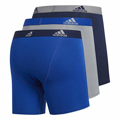 Picture of adidas Men's Performance Boxer Briefs Underwear (3-Pack), Collegiate Royal/Collegiate Navy Grey/Collegiate R, X-Large