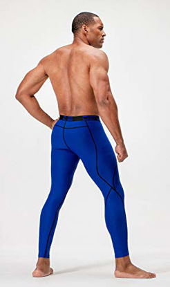 Picture of DEVOPS 2 Pack Men's Compression Pants Athletic Leggings (Small, Black/Blue)
