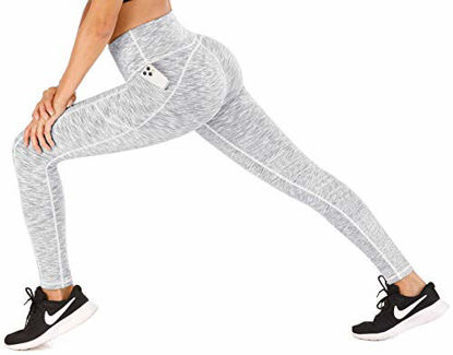 Picture of IUGA High Waist Yoga Pants with Pockets, Tummy Control, Workout Pants for Women 4 Way Stretch Yoga Leggings with Pockets