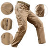 Picture of FREE SOLDIER Men's Fleece Lined Outdoor Cargo Hiking Pants Water Repellent Softshell Snow Ski Pants with Zipper Pockets (Gray 40W x 32L)