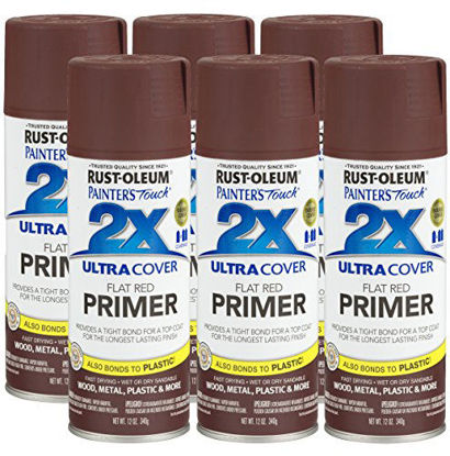 Picture of Rust-Oleum 249086-6 PK Painter's Touch 2X Ultra Cover, 6 Pack, Flat Red Primer, 72 Fl Oz