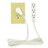 Picture of BindMaster 10 Feet Extension Cord / Wire, 3 Prong Grounded, 3 outlets, Angled Flat Plug , White (3 Pack)