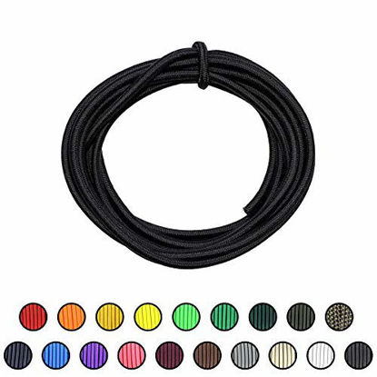 Picture of SGT KNOTS Marine Grade Shock Cord - 100% Stretch, Dacron Polyester Bungee for DIY Projects, Tie Downs, Commercial Uses (7/32" x 100ft, Black)