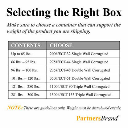 Picture of Partners Brand P14123 Flat Corrugated Boxes, 14 3/8"L x 12 1/2"W x 3 1/2"H, Kraft (Pack of 25)