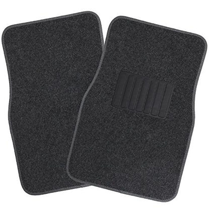 Picture of OxGord 4 Piece Luxe Carpet-Floor-Mats Set for Car - Rubber-Lined All-Weather Heavy-Duty Protection for All Vehicles, Slate Gray