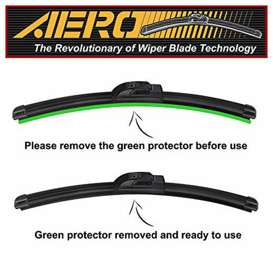 Picture of AERO Voyager 21" + 21" OEM Quality Premium All-Season Windshield Wiper Blades with Extra Rubber Refill + 1 Year Warranty (Set of 2)