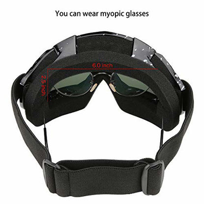 Picture of ZDATT Motorcycle Goggles - Glasses Dirt Bike ATV Motocross Anti-UV Adjustable Riding Offroad Protective Combat Tactical Military Goggles for Men Women Youth Adult