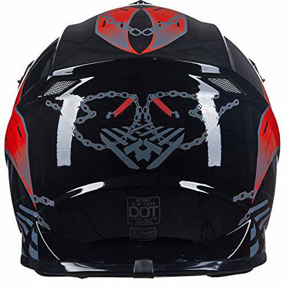 Picture of ILM Adult Youth Kids ATV Motocross Dirt Bike Motorcycle BMX MX Downhill Off-Road Helmet DOT Approved (RED Black, Adult-M)