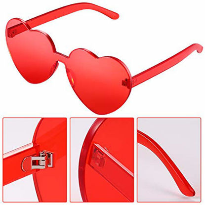Picture of Maxdot Heart Shape Sunglasses Party Sunglasses (Transparent Red)