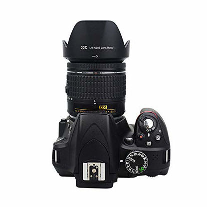Picture of JJC HB-N106 Reversible Dedicated Lens Hood Shade for Nikon AF-P DX Nikkor 18-55mm f/3.5-5.6G VR,Nikon AF-P DX Nikkor 18-55mm f/3.5-5.6G Lens on Nikon D3500 D3400 D5600 D7500 Camera