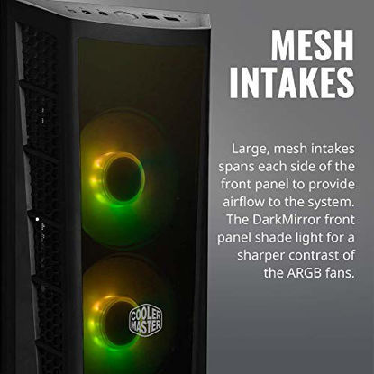 Picture of Cooler Master MasterBox MB320L ARGB Micro-ATX with Dual ARGB Fans, DarkMirror Front Panel, Mesh Front Intake Vents, Tempered Glass Side Panel & ARGB Lighting System