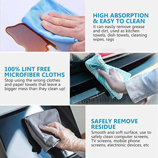 MAKUANG Microfiber Cleaning Cloths Towels Reusable Softer Kitchen Streak-Free US 