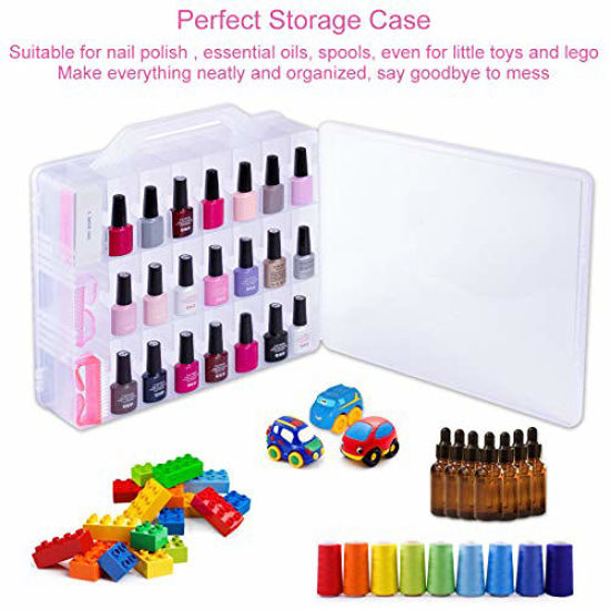 Amazon.com : FCQQYWZ Nail Polish Organizer Bag Holds 42+ Bottles Nail Polish  & Nail Lamp, Gel Nail Polish Storage Bag with Sturdy Handles Double-Layer Nail  Polish Holder(PURPLE) : Beauty & Personal Care