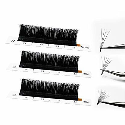 Picture of Easy Fan Lashes C-0.05-16 mm Volume Lash Extensions 9 to 25 mm Easy Fan Volume Lashes Blooming Lashes Automatic Flowering Eyelash Extensions(C-0.05-16)