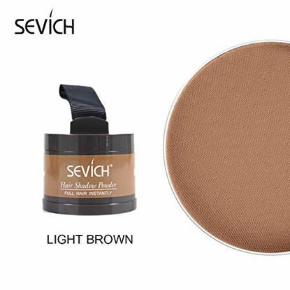 Picture of Instantly Hair Shadow - Sevich Hair Line Powder, Quick Cover Grey Hair Root Concealer with Puff Touch, 4g Light Brown