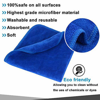 Picture of Sinland Microfiber Facial Cloths Fast Drying Washcloth 12inch x 12inch (6pack, Blue)