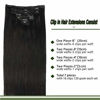 Picture of GOO GOO Human Hair Extensions Clip in Natural Black 20 Inch 120g 7pcs Remy Clip in Hair Extensions Straight Weft Real Natural Hair