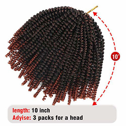 Picture of 10 Inch Spring Twist Crochet Braids Hair for Butterfly Locs Bomb Twist Crochet Hair Beyond Beauty Ombre Colors Synthetic Fluffy Hair Extension 3 Packs 30 Strands 135g/Pack(10 Inch, T1B 350)