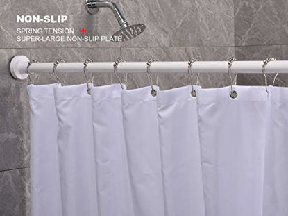Picture of BRIOFOX Shower Curtain Rod 43-73 Inches Matte White, Never Rust and Non-Slip Spring Tension Rod, Stainless Steel