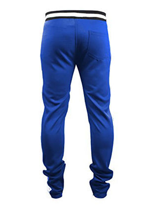 Picture of SCREENSHOTBRAND-S41700 Mens Hip Hop Premium Slim Fit Track Pants - Athletic Jogger Bottom with Side Taping-Royal-XLarge