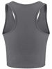 Picture of 6 Pieces Basic Crop Tank Tops Sleeveless Racerback Crop Sport Cotton Top for Women (Black, White, Dark Grey, Navy, Grey, Olive, Medium)