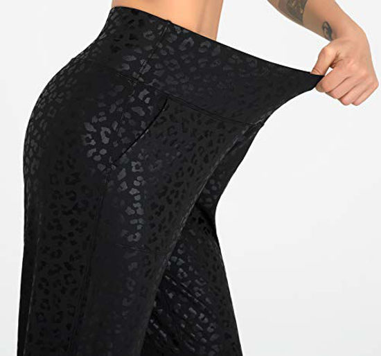 GetUSCart- Dragon Fit Joggers for Women with Pockets,High Waist Workout  Yoga Tapered Sweatpants Women's Lounge Pants (Joggers78-Black Leopard,  Small)