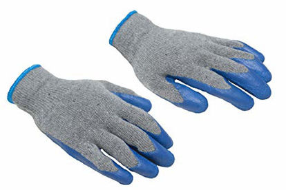 Picture of G & F Products - 3100XL-10 120 Pairs X-Large Rubber Latex Double Coated Work Gloves for Construction, gardening gloves, heavy duty Cotton Blend Blue