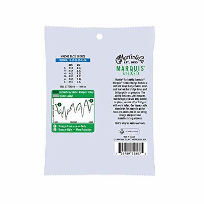 Picture of Martin Guitar MA150S Authentic Acoustic Medium-Gauge Marquis Silked Strings, 80/20 Bronze Acoustic Guitar Strings