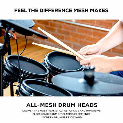 Picture of Alesis Drums Nitro Mesh Kit Bundle - Complete Electric Drum Set With an Eight-Piece Mesh Electronic Drum Kit, Drum Throne, Headphones and Drum Sticks