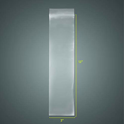 Picture of SNL Quality Zip Lock Reclosable Clear Disposable Plastic Bags, Strong | 3" X 12" - 2 MIL - 100 Bags