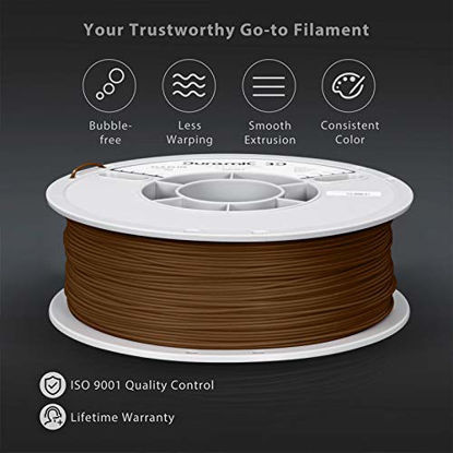 Picture of DURAMIC 3D Premium PLA Plus Printer Filament 1.75mm Brown, 3D Printing Filament 1kg Spool(2.2lbs), No-tangling No-Clogging Dimensional Accuracy +/- 0.05 mm