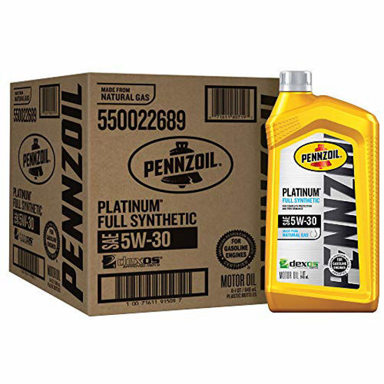 Picture of Pennzoil - 550022689-6PK Platinum Full Synthetic Motor Oil 5W-30, 1 Quart - Pack of 6