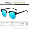 Picture of Joopin Semi Rimless Polarized Sunglasses Women Men Retro Brand Sun Glasses with Case (Blue Mirrored Lens)